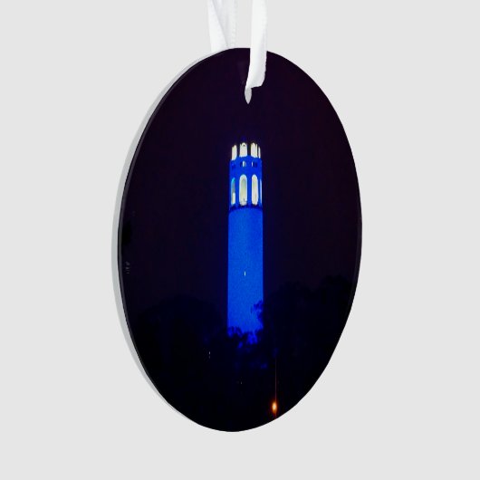 San Francisco Blue Coit Tower Ornament (Vorderseite)