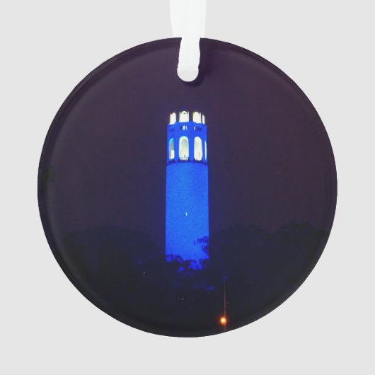 San Francisco Blue Coit Tower Ornament (Rückseite)