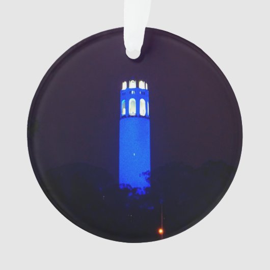 San Francisco Blue Coit Tower Ornament (Vorderseite)