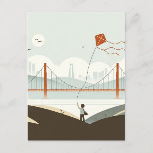 San Francisco Breeze - Kindermantel fliegt Feiertagspostkarte