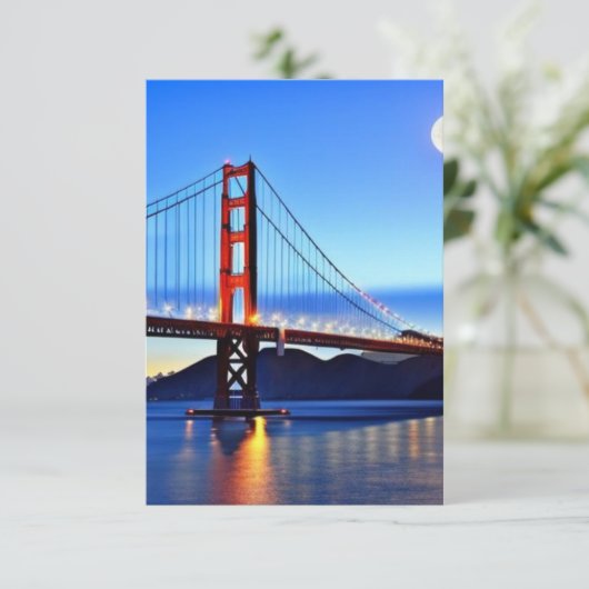San Francisco Bridge Dankeschön Card Event Einladu Dankeskarte (Stehend Vorderseite)