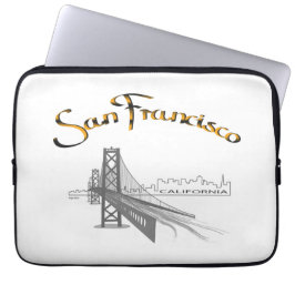 San Francisco Bridge Gold Black Graphic Laptopschutzhülle