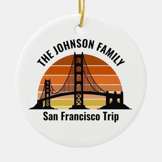 San Francisco Bridge Sunset Custom Foto Weihnachte Keramik Ornament (Vorne)