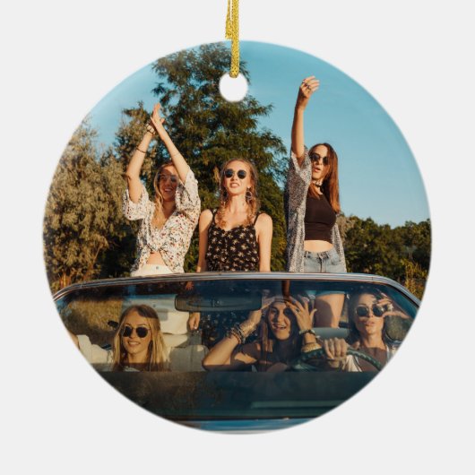 San Francisco Bridge Sunset Custom Foto Weihnachte Keramik Ornament (Hinten)