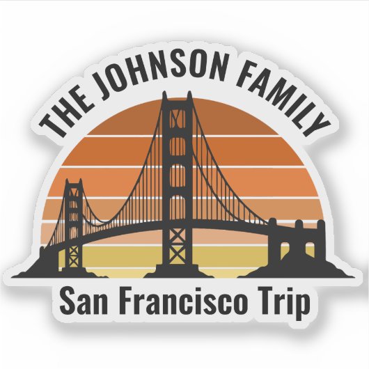 San Francisco Bridge Sunset Custom Laptop Aufkleber (Vorderseite)