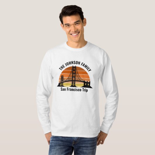 San Francisco Bridge Sunset Custom Long Sleeve T-Shirt (Vorne ganz)