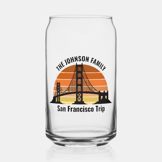 San Francisco Bridge Sunset Custom Trip Souvenir Dosenglas (Vorderseite)