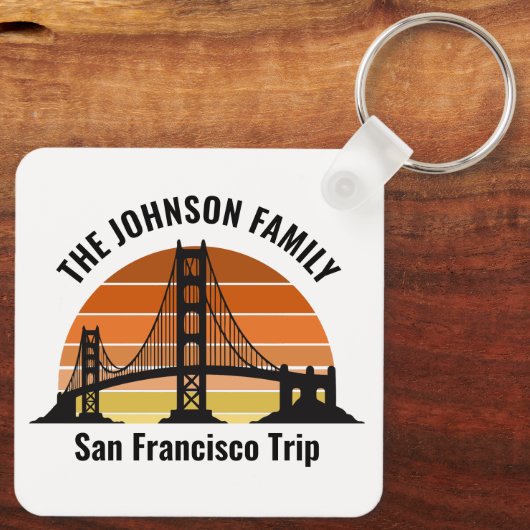 San Francisco Bridge Sunset Custom Trip Souvenir Schlüsselanhänger (Rückseite)