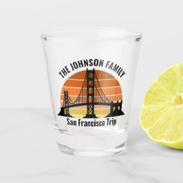 San Francisco Bridge Sunset Custom Trip Souvenir Schnapsglas