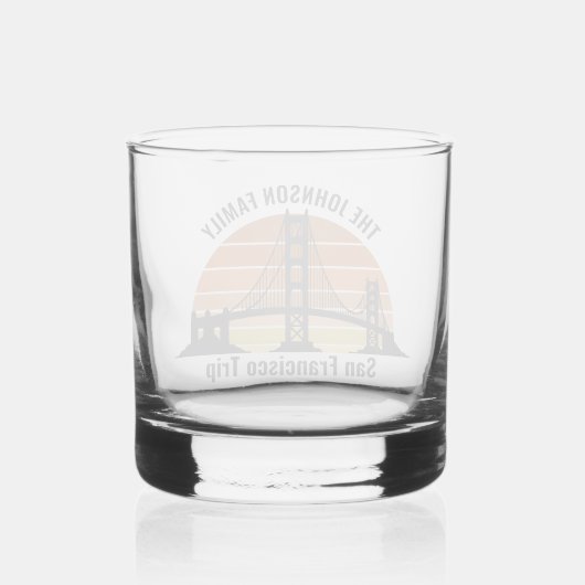 San Francisco Bridge Sunset Custom Trip Souvenir Whiskyglas (Rückseite)