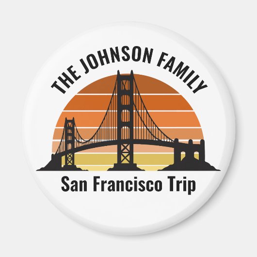 San Francisco Bridge Sunset Custom Vacation Magnet (Vorne)