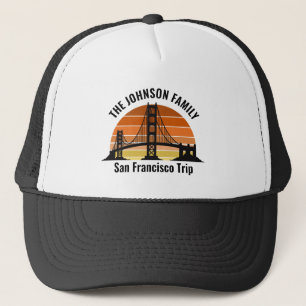 San Francisco Bridge Sunset Custom Vacation Truckerkappe