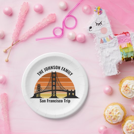 San Francisco Bridge Sunset Personalisiertes Party Pappteller (Party)