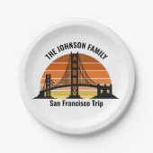 San Francisco Bridge Sunset Personalisiertes Party Pappteller (Vorderseite)