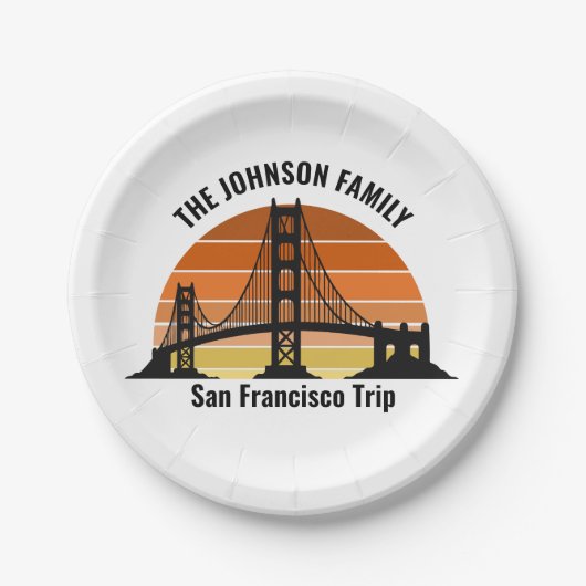 San Francisco Bridge Sunset Personalisiertes Party Pappteller (Vorderseite)