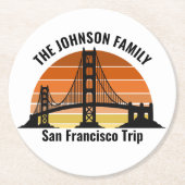 San Francisco Bridge Sunset Personalisiertes Party Runder Pappuntersetzer (Vorderseite)
