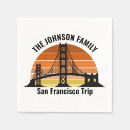 San Francisco Bridge Sunset Personalisiertes Party Serviette