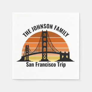 San Francisco Bridge Sunset Personalisiertes Party Serviette