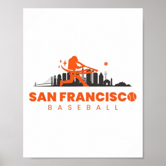 San Francisco Bysebyll Vintag Player Retro Byseby Poster (Vorne)