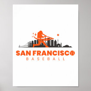 San Francisco Bysebyll Vintage Spieler Retro Byseb Poster