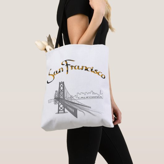 San Francisco, CA, Black, Gold, Cool Tasche (Von Nahem)