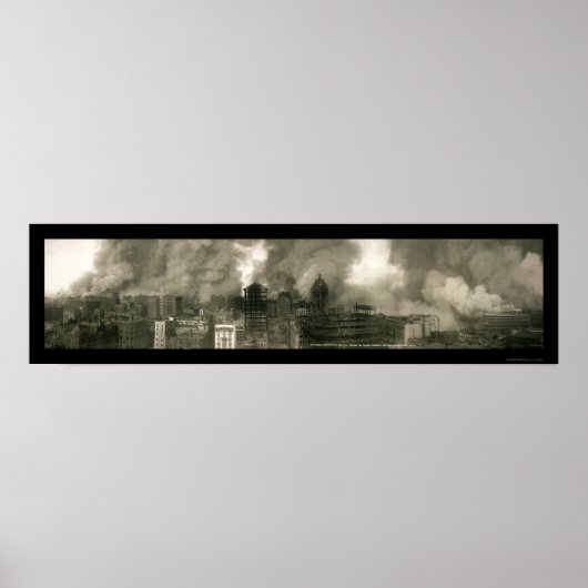 San Francisco CA Burning Foto 1906b Poster (Vorne)