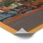 San Francisco, CA - Cable Cars fahren hoch Poster (Ecke)