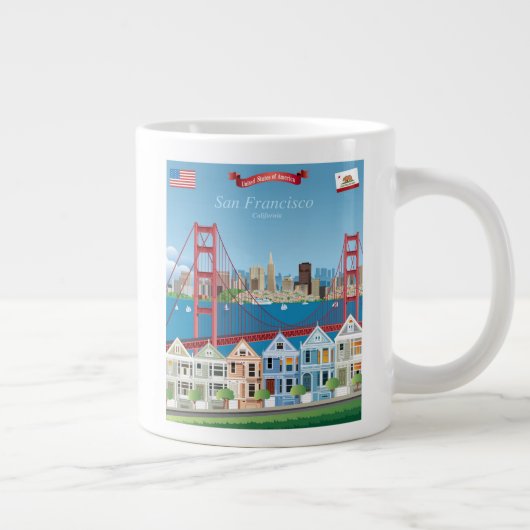 San Francisco, CA| Die Stadt an der Bucht Jumbo-Tasse (Rechts)