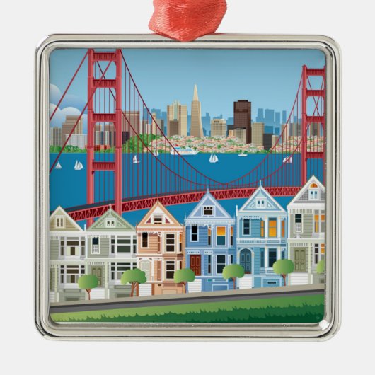 San Francisco, CA | die Stadt durch die Bucht Ornament Aus Metall (Vorne)