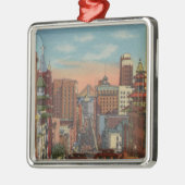 San Francisco, CA - Drahtseilbahnen, die steigen Silbernes Ornament (Links)