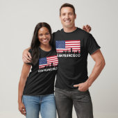 San Francisco CA Flagge-Skyline T-Shirt (Unisex)