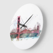 San Francisco, CA - Golden Gate Bridge Große Wanduhr (Winkel)