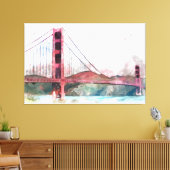 San Francisco, CA - Golden Gate Bridge Large Clock Leinwanddruck (Insitu (Wohnzimmer))