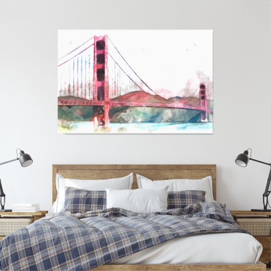 San Francisco, CA - Golden Gate Bridge Large Clock Leinwanddruck (Insitu (Schlafzimmer))