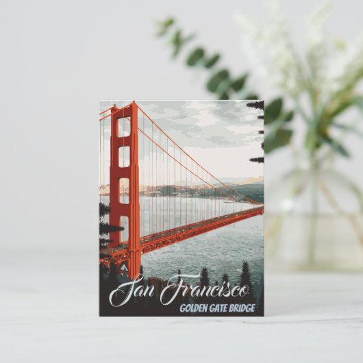 San Francisco, CA - Golden Gate Bridge Postcard Postkarte (Stehend Vorderseite)