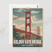 San Francisco, CA - Golden Gate Bridge Postkarte (Vorne/Hinten)