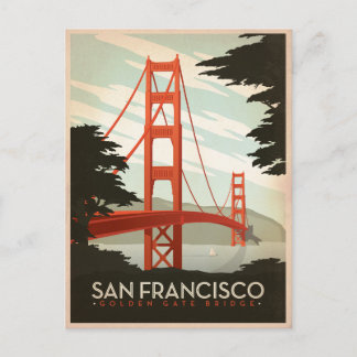 San Francisco, CA - Golden Gate Bridge Postkarte