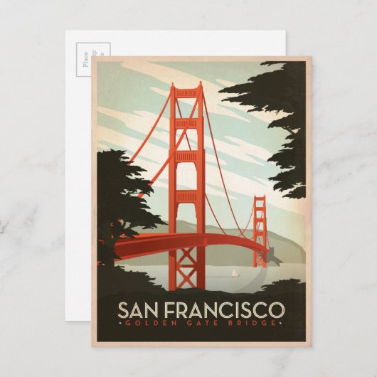 San Francisco, CA - Golden Gate Bridge Postkarte (Vorne/Hinten)