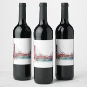 San Francisco, CA - Golden Gate Bridge Weinetikett (Flaschen)