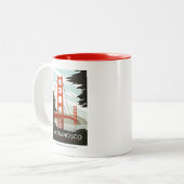 San Francisco, CA - Golden Gate Bridge Zweifarbige Tasse (Vorderseite Links)