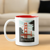 San Francisco, CA - Golden Gate Bridge Zweifarbige Tasse