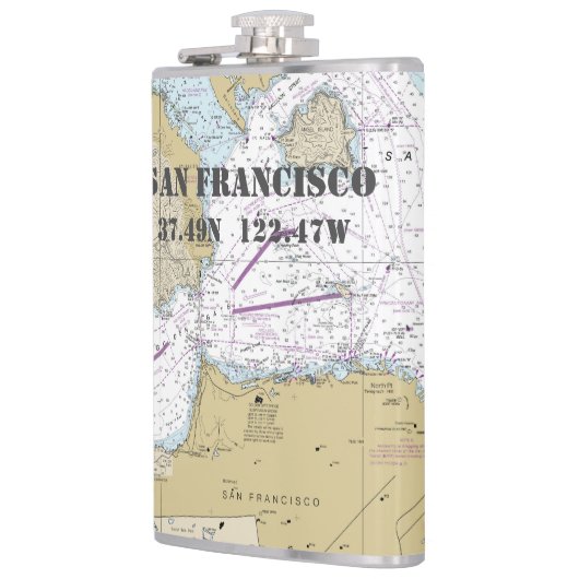 San Francisco CA Latitude Longitude Nautic Flachmann (Links)
