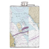 San Francisco CA Latitude Longitude Nautic Flachmann (Rückseite)