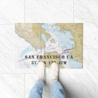 San Francisco CA Latitude Longitude Nautical Boat Fußmatte