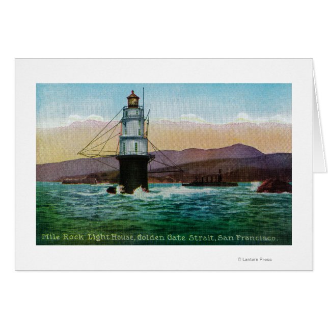 San Francisco, CA Mile Rock Light House (Vorderseite (Horizontal))