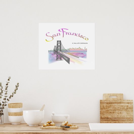 San Francisco, CA mit Rainbow Colors Poster (Küche)