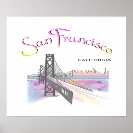 San Francisco, CA mit Rainbow Colors Poster (Vorne)