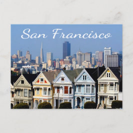San Francisco CA Painted Ladys Skyline Staaten Postkarte