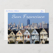 San Francisco CA Painted Ladys Skyline Staaten Postkarte (Vorne/Hinten)