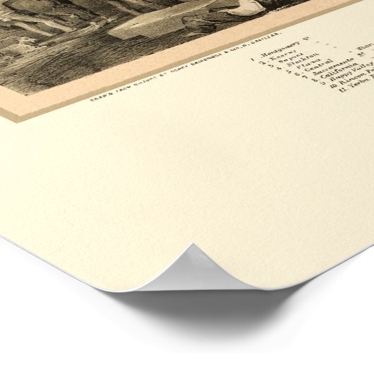 San Francisco, CA Panorama Karte - 1851 Poster (Ecke)